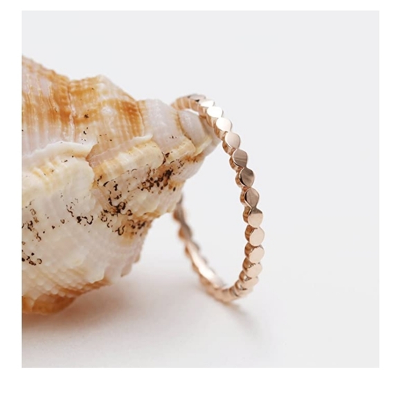 Dainty 14k Gold Beehive Band Ring - Picture 2 of 14